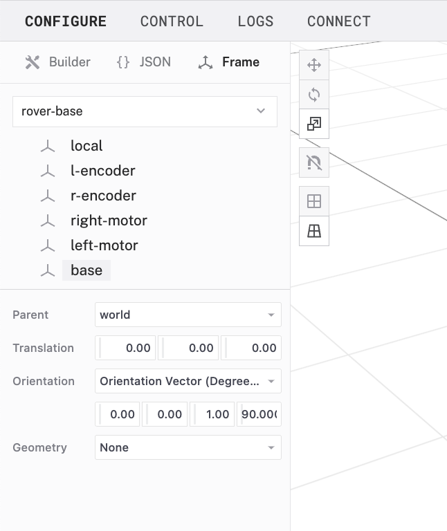 An example configuration for a wheeled base in the Frame System.